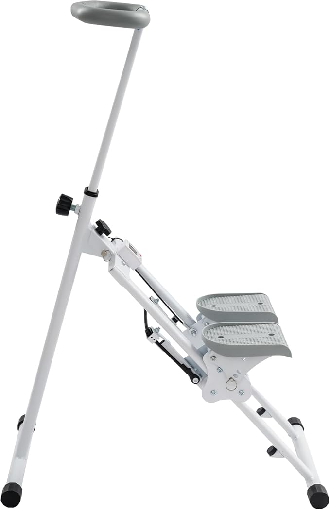 Foldable Stair Stepper Climber with Non-Battery Counter, 1.2mm Carbon Steel Frame, 220LBS Capacity, 3-Level Adjustable Pedals for Home Gym Full Body Workout