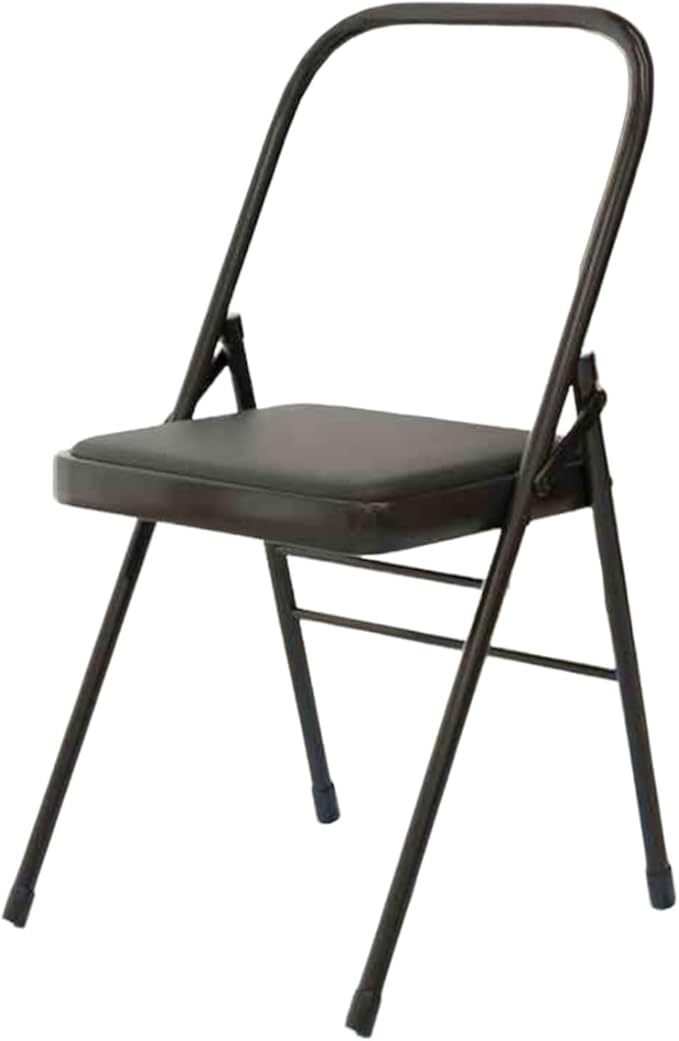Yoga Chair,PU Seat Surface is Comfortable and Soft Double Beam Pilates Chair,for Home Office Dining Indoor Outdoor(Black)