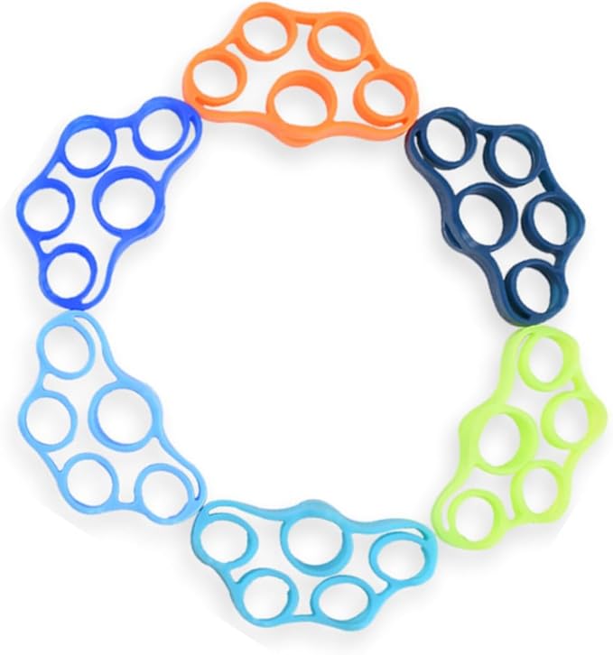 6-Pack Finger Strengthener, 3 Resistance Levels Silicone Finger Exerciser, Grip Strength Trainer for Hand Therapy, Fitness & Daily Training