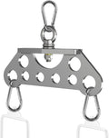 J Bryant Stainless Steel Double to Single Pulley Adaptor Plate for Cable Machine – Fitness Dual Pulley Connector with 3 Carabiners for LAT Pulldown, Triceps Pushdown, and T Bar Row Accessories