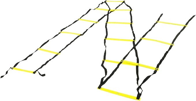 7M 14 Rung Fixed Agility Speed Ladder, Training Ladder for Soccer Football Fitness, Adjustable Length PP Agility Ladder with Non - Slip Rungs for Athletes and Coaches