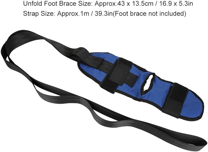 Yoga and Pilates Tension Belt for Stretching, 39.3 Inches, with 16.9 x 5.3 Inch Footrest, Muscle Recovery
