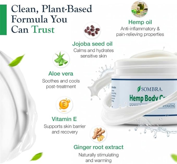 Sombra Hemp Body Cream 8oz Jar