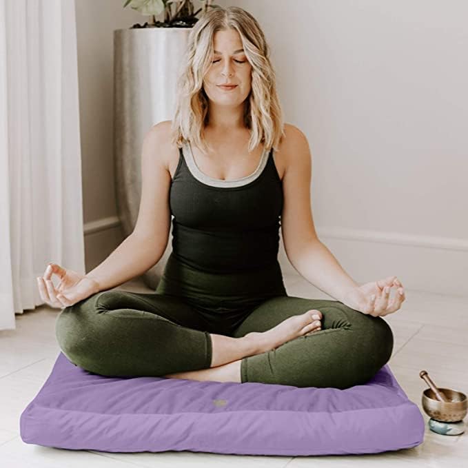 Florensi Meditation Mat Zabuton, Velvet Floor Cushions for Sitting, Meditation Cushions and Pillows with 100% Cotton Insert, Yoga Cushion for Women and Men