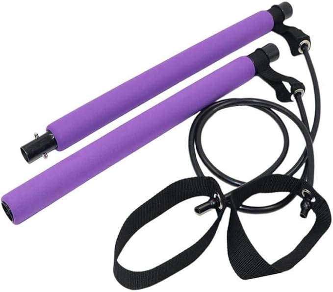 qiuqiu Pilates Resistance Band, Portable Yoga Exercise Pilates Rod Long Resistance Band,Yoga Exercise Rod Chest Expander, Fitness Equipment for Body parsimonious