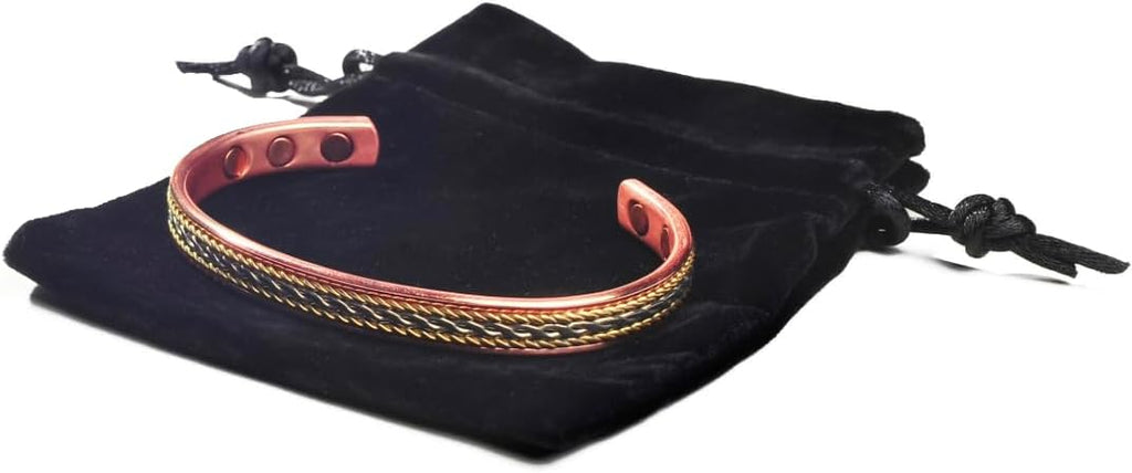 Earth Therapy Elegant Design Magnetic Field Copper Bracelets with Ultra Strength Magnets - Unisex - Adjustable