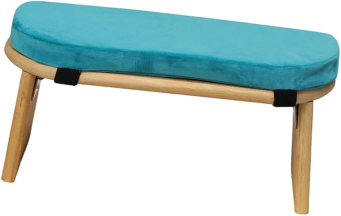 Meditation Bench Prayer Bench Removable Ergonomic Foldable Bamboo Kneeling Stool Stool for Office Bedroom Tea Ceremony(Blue)
