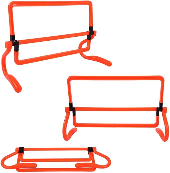 5Pcs Training Hurdles, Football Soccer Training Adjustable Hurdles Speed Training Agility Hurdles for Soccer Football Athletes Orange