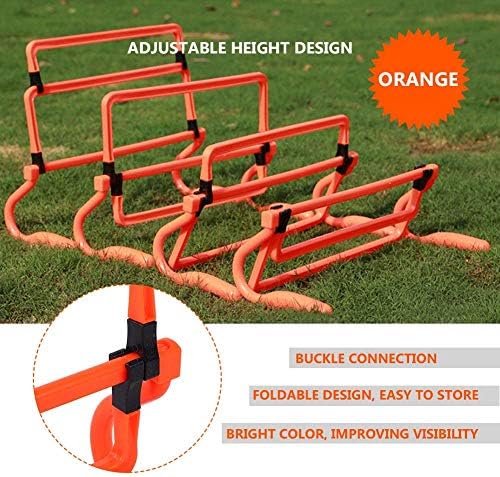 Zerone 5Pcs Speed Hurdles Football Soccer Training Adjustable Hurdles Speed Training Equipment