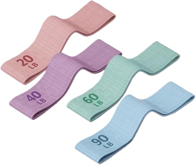 Tribe Lifting Fabric Resistance Bands for Glutes & Legs | 4 Fabric Workout Bands Set | Thick Booty Bands for Squats, Lunges, Hip Training, Physical Therapy & Home Workouts