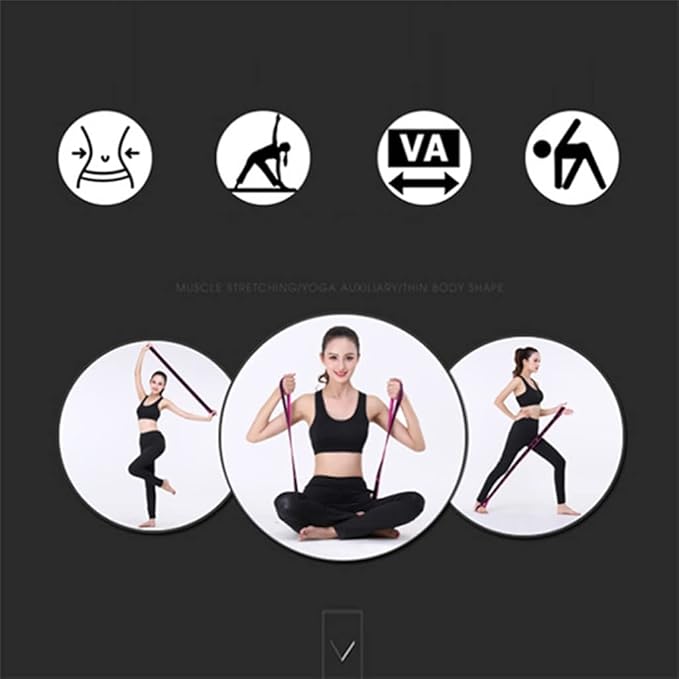 Yoga Pull Strap Belt PolyesterLatex Elastic Stretching Band Loop Yoga Pilates Gym Fitness Exercise Resi Bands