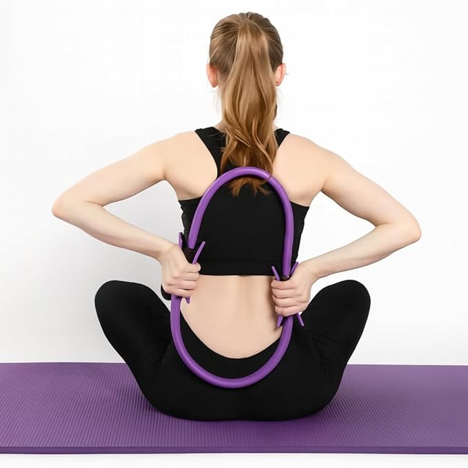 Pilates Ring 14 Inch for Full-Body Workouts – Lightweight Magic Circle for Home Pilates, Toning & Strength Training – Durable Dual-Grip Exercise Ring for Thighs, Arms & Core – Purple