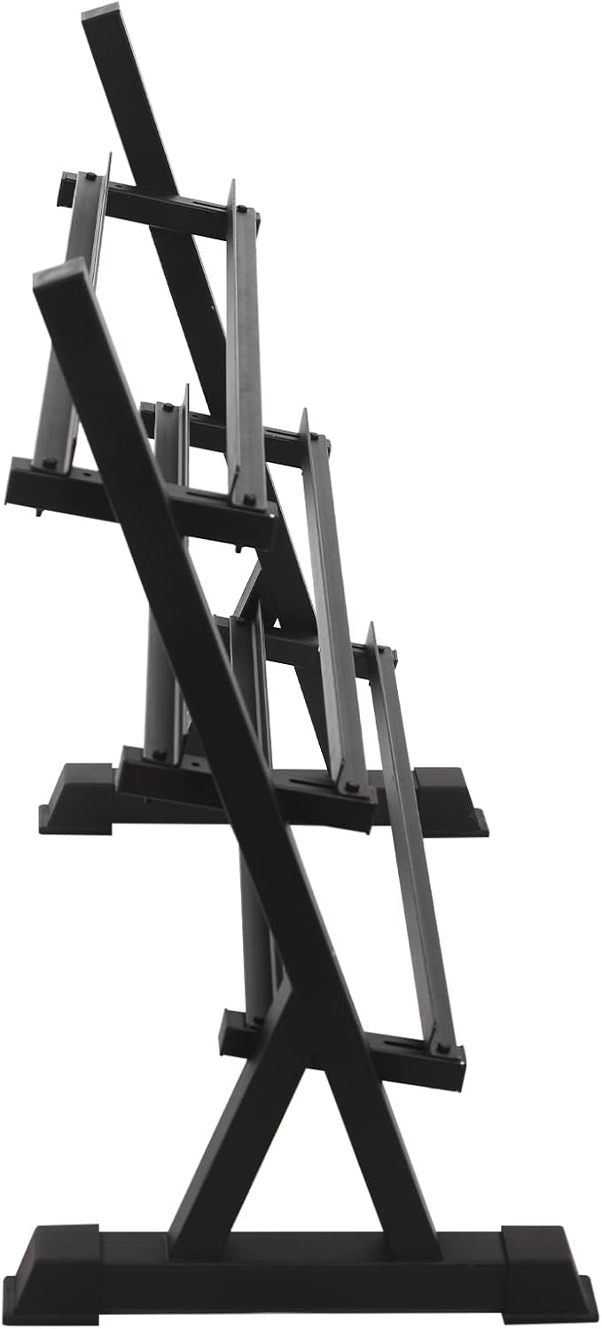 Dumbbell Rack, 3 Tier Weight Storage Rack for Dumbbells Kettlebells, and Weight Plates 500LBS, Workout Dumbbell Storage Rack for Home Gym Fitness