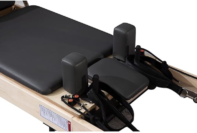 Wunder Pilates Pro Split-Pedal Stability Combo Chair with Handles Maple Wood for Home and Studio (Black, M8)