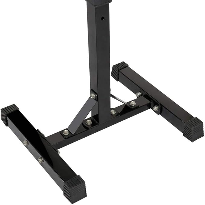 Yaheetech 45-71 Inch Adjustable Squat Rack and Bench Press Rack Portable Olympic Weight Stand Pair of Home Gym Squat Machine