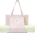 Moyaqi Canvas Tote Bag with Yoga Mat Carrier Pocket Carryall Shoulder Bag for Office, Workout, Pilates, Travel, Beach and Gym