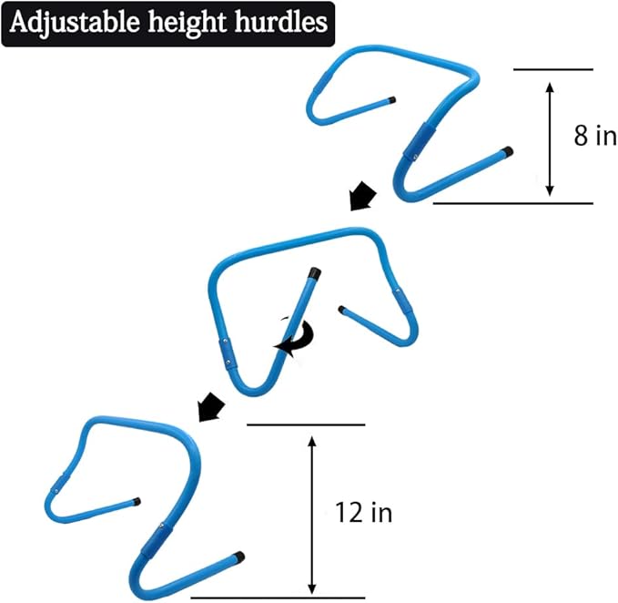 Agility Ladder 1 Agility Training Equipment 1 Resistance Parachute 4 Adjustable Hurdles 12 Disc Cones 1 Jump Rope 3 Resistance Band 1 Yoga Band Agility Speed Training Equipment for Youth&Adults