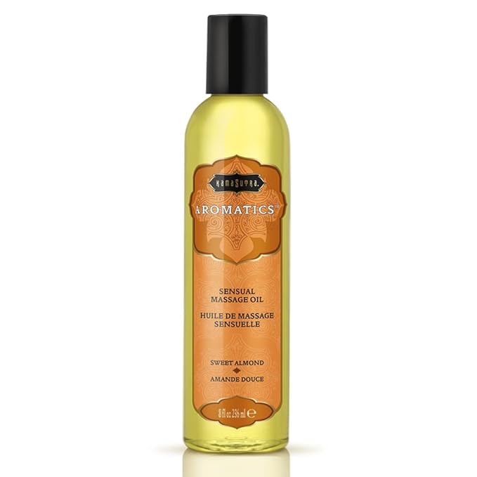 KAMA SUTRA Aromatics Massage Oil Sweet Almond – 8oz - Rich Blend of Oils - Sore Joint & Muscle Massage Oil for Body - Natural Therapy Oil - Warming, Sensual Massage for Couples, Women, and Men