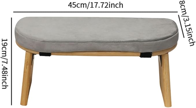 Meditation Bench Prayer Bench Removable Ergonomic Foldable Bamboo Kneeling Stool Stool for Office Bedroom Tea Ceremony(Light Grey)