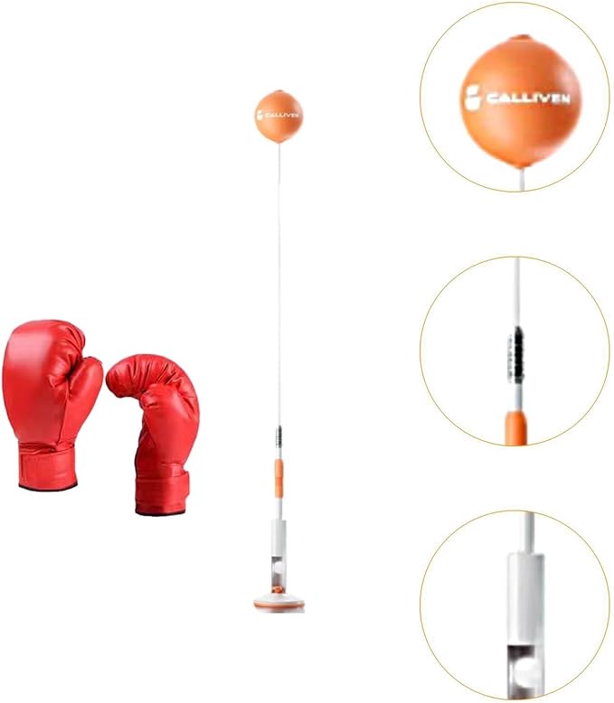 Boxing Reaction Ball Reflex Ball Punch Practice Floor Standing, Boxing Speed Ball, Boxing Equipment for Exercise MMA, Workout