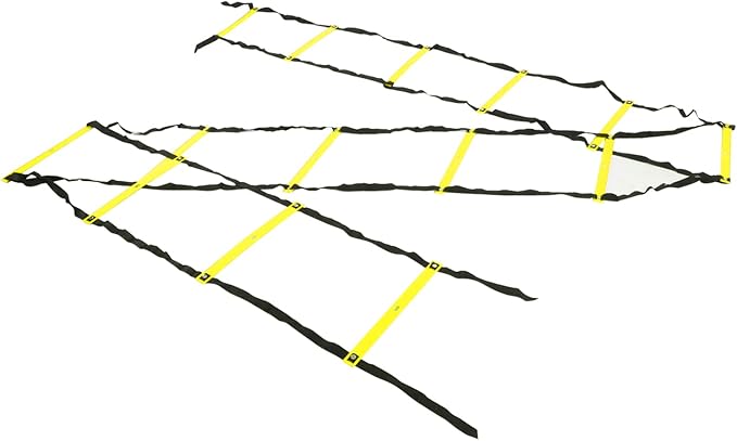 7M 14 Rung Agility Speed Ladder Stairs, Adjustable Training Ladder for Soccer Football Fitness, Non - Slip PP Agility Ladder with Angle Markers for Athletes and Coaches