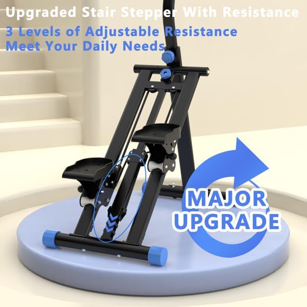 Stair Stepper Mini Stepper, Vertical Climber Machine for Home Full Body Workout, Adjustable Handlebar, Stable Non-Slip Frame, Home Climber, Aerobic Stepper, Fitness Stepper