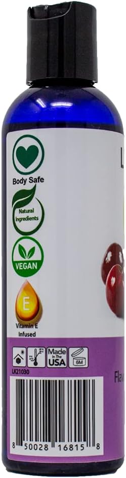 Lick Cherry Flavored Massage Oil – Bold Fruit Edible Massage Oil with Vitamin E, Rich Smooth Body-Safe Glide for Romantic Couples Massage Experiences, 4 oz