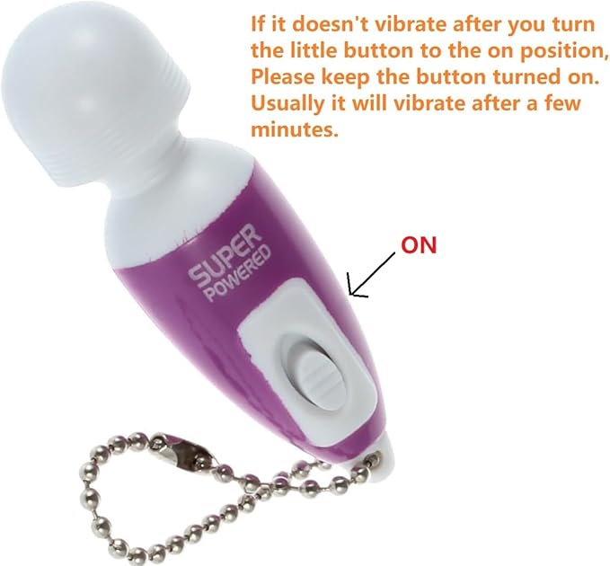 2Pk Purple Mini Portable Small Keychain Vibrating Massage Body Tool Heads Massager Pocket Toy for Women Neck Shoulder Face Back Muscles (2PK Purple)
