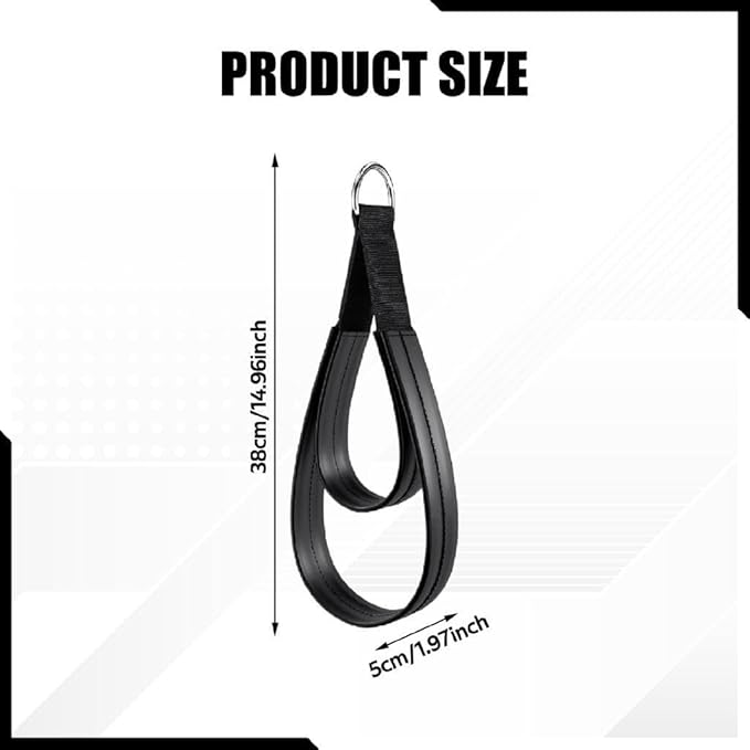 2x Pilates Double Loop Straps for Reformer Nonslip Home Multifunctional D Rings Strap Handle for Gymnastics Core Training Gym