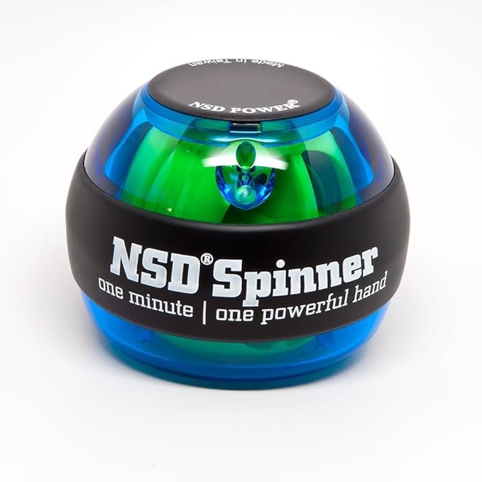 NSD Essential Crystal Spinner Gyro Ball | Grip Strengthener for Forearms, Wrist & Hands | String Start Design, Up to 18,000 RPM | Portable Wrist Trainer & Workout Equipment | Ideal for Desk Workers, Athletes & Musicians
