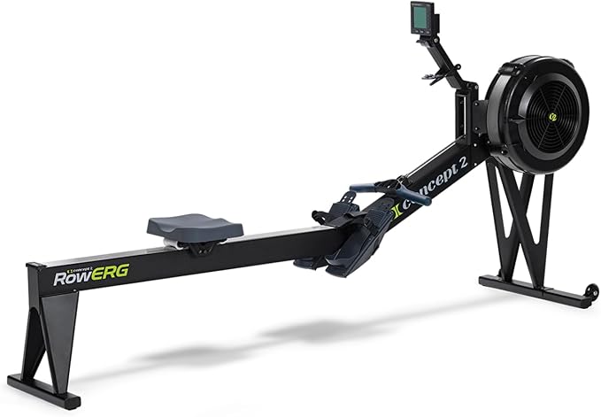 Concept2 RowErg Model E Indoor Rowing Machine with Tall Legs - PM5 Monitor, Device Holder, Adjustable Air Resistance, Easy Storage with FitXion Seat Cushion