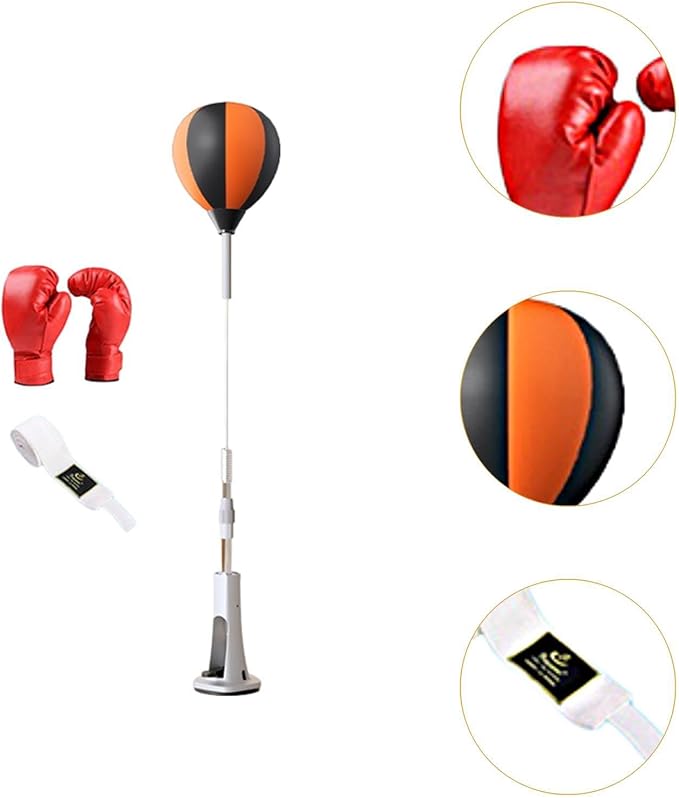 Boxing Reaction Ball, Boxing Punching Bag Improve Reaction Speed with Stand Boxing Speed Bag for Workout Home Gym Fitness MMA, for Kids with Gloves