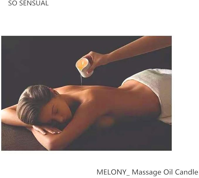 MELONY Soy Massage Oil Candle | Coconut | Low Temp | 2.82 OZ / 80G | Perfect Intensive Skin Treatment Candle | Nourishing with Almond Oil, Shea Butter & Cocoa Butter | Massage & Moisturise