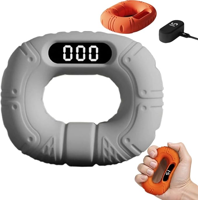 Hand Grip Strengthener with Counting and Pages, Rechargeable Digital Grip Strength Tester, LED Display, Hand Grips Exerciser Equipment for Strength Training-Forearm-Gripper-Finger