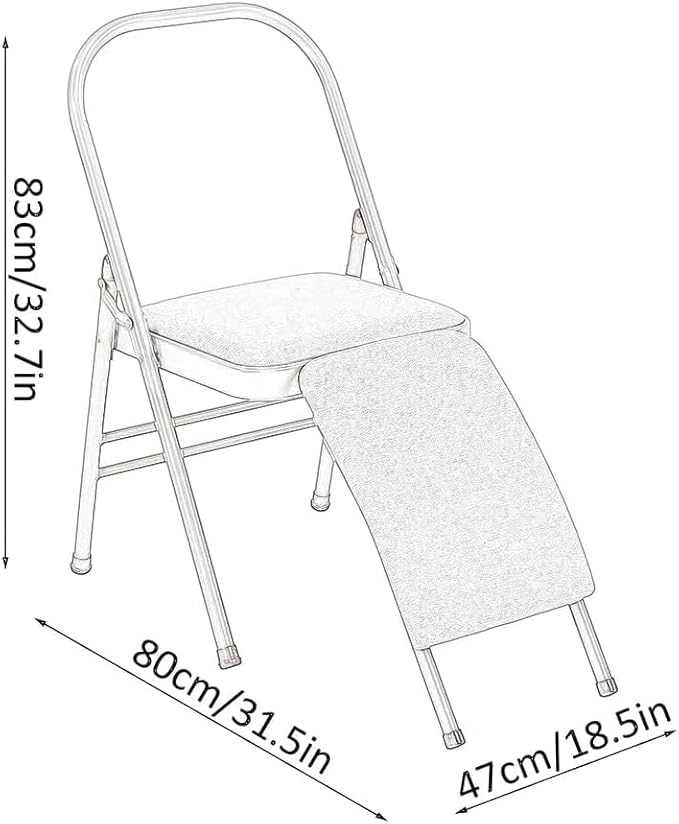Yoga Chair with Lumbar Support, Multifunctional Yoga Stool with Removable, Yoga Auxiliary Chair with Lumbar Support, Yoga Pilates Chair, Yoga Inversion Chair