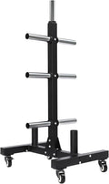 Plate Rack Tree, All Weight Plate Tree Holder & Vertical Barbell Storage Rack with Wheels, Commercial Weight Plate Tree for Homes, Hotels, Gyms