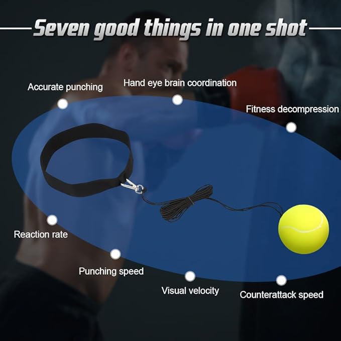 Zerone Boxing Reflex Ball, Boxing Ball with Headband Punching Balls Equipment for Focus, Speed, Punching Speed, Fight Hand Eye Coordination Training