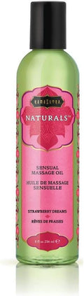 KAMA SUTRA Naturals Massage Oil 8 fl oz - Massage Oil for Body - Natural Carrier Oils - Sensual Massage for Couples, Women, and Men (Strawberry Dreams)