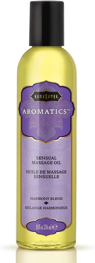 KAMA SUTRA Harmony Aromatics Massage Oil – 8oz- Rich Blend of Natural Essential Oils - juniper, pine, lavender and rosemary - Date Night Couples Full Body Massage Oil for Daily Use Body Care
