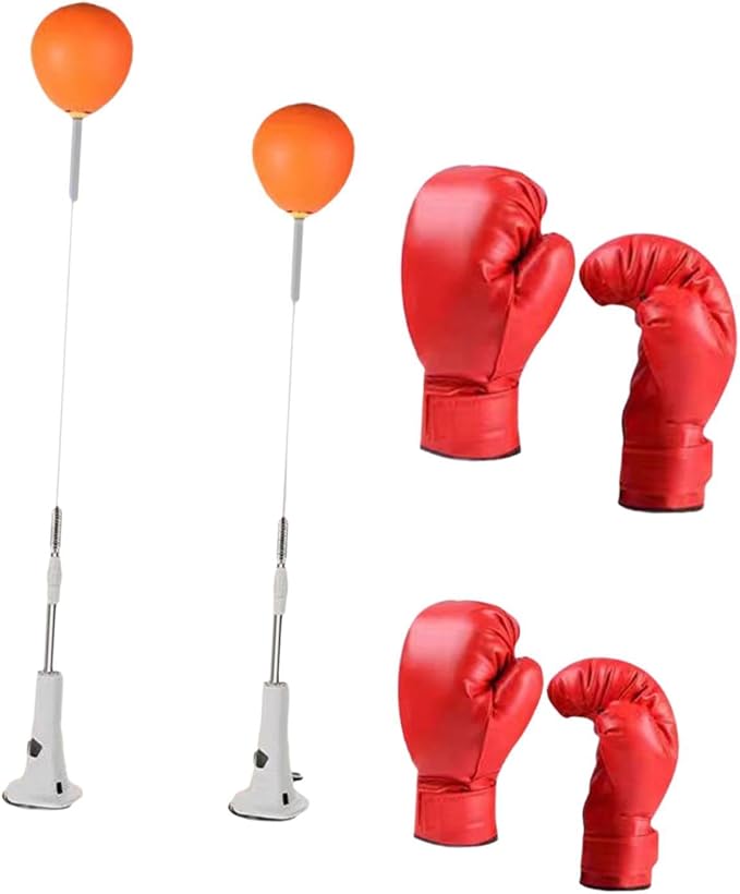 Punching Bag, Height Adjustable Boxing Set with Stand, Boxing Reaction Ball, Speed Bag Punching Equipment for MMA Home Gym Workout Fitness