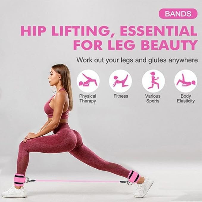 Resistance Bands, 5-Pack Ankle Band Set for Leg and Hip Training – TPE Material Band for Women Men, with Comfortable Grip, Ideal for Home Workouts, Exercise Equipment,Yoga Gym Fitness, Adjustable