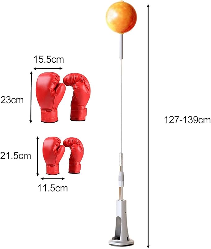 Boxing Reaction Ball Boxing Speed Ball Height Adjustable Home Gym Fitness Workout Floor Standing Boxing Equipment Reflex Ball