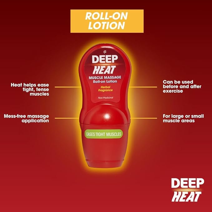 Deep Heat 50 ml Muscle Massage Roll-On Lotion by Deep Heat