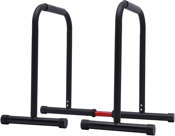 Dip Bar Heavy Duty Dip Stands Adjustable Fitness Workout Parallel Bars for Tricep Dips, Pull-Ups, Black, 440 LBS Loading Capacity