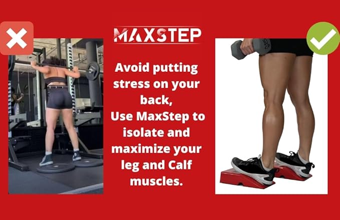 MaxStep Calf and Leg exercise equipment, Lightweight Exercise Stepper, Use with Exercise Bands. MaxStep Pantented exercise tool for Exercising Calves and leg muscles by SylverMax. 10.5x6.5x4.75
