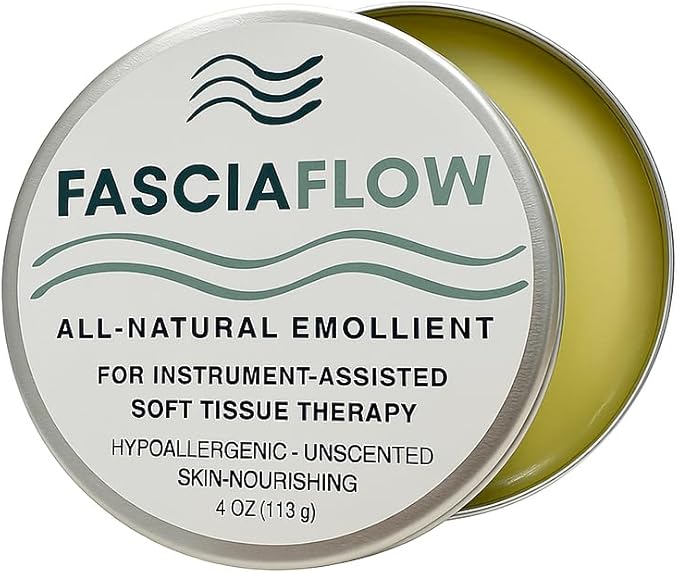 Massage & IASTM Emollient Balm – Unscented, All Natural, Oil Based Cream for Gua Sha Tools, Myofascial Release & Deep Tissue Massage – Vegan, Non Greasy, Premium Professional Grade (4 oz)