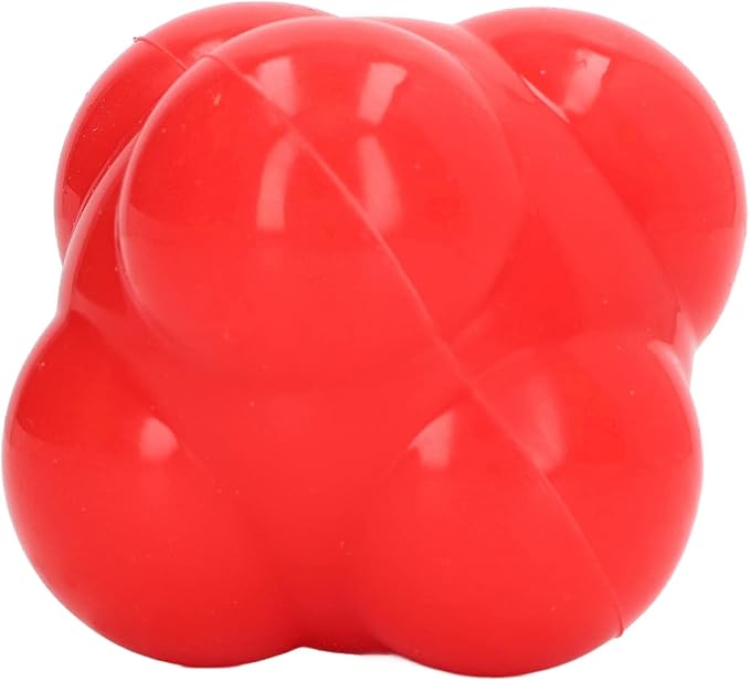 Reaction Ball, Rubber Bright Color Hex Reaction Trainer Ball for Basketball, Tennis and Other Competitive Sports
