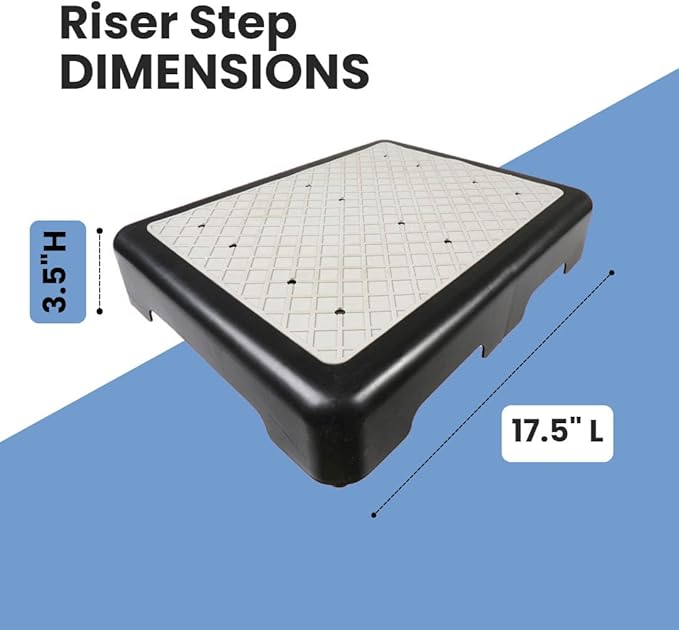 SUPPORT PLUS Riser Step Stool - 3 1/2"H Safety Half Step Platform, Indoor Outdoor Assistive Devices for Elderly