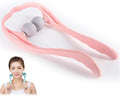 Neck Manual Massager, Portable Handheld Manual Neck Shoulder Massage Tool, Shiatsu Deep Tissue Pressure Trigger Point Neck Pain Relief Massage Roller Muscle Relaxation Massager for Home Office (Pink)
