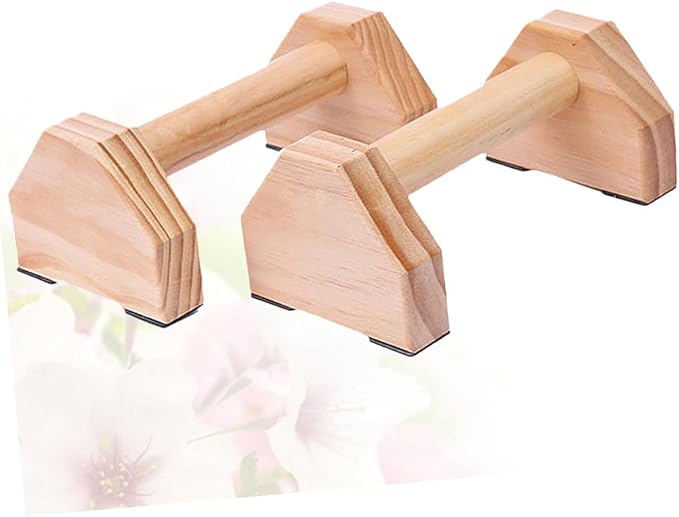BESTonZON Solid Wood Push-up Bracket Handstand Bars Muscle Training Device, 1 Pair Pushup Frame for Home Fitness Strength Training and Calisthenics